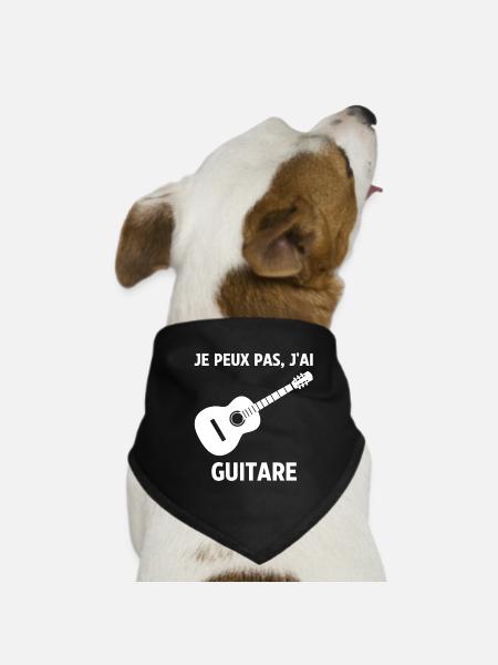 Je peux pas j ai Guitare - Bandana pour chien - noir - Devant