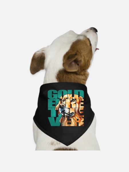 Golden Retriever Portrait - Bandana pour chien - noir - Devant