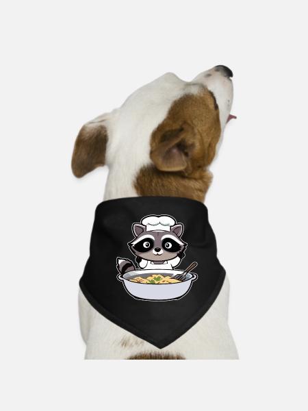 Waschbär Koch - Hunde-Bandana - Schwarz - Vorne
