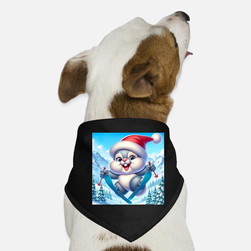 Bunny Jumping Ski Christmas Dog Bandana