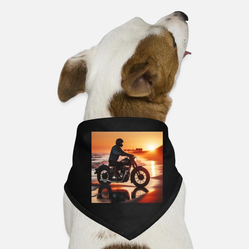 Motorcycle Old Sunset 1 Hunde-Bandana