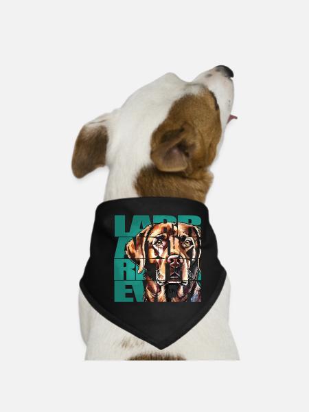 Labrador Retriever Portrait - Dog Bandana - black - Front
