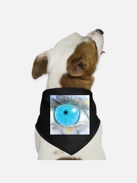 Faszinierende blaue Augenillustration - Hunde-Bandana - Schwarz - Vorne