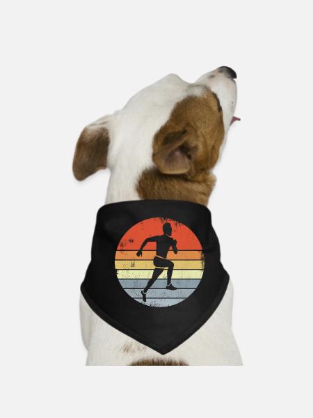 Vintage Läufer Zeichnung - Hunde-Bandana - Schwarz - Vorne