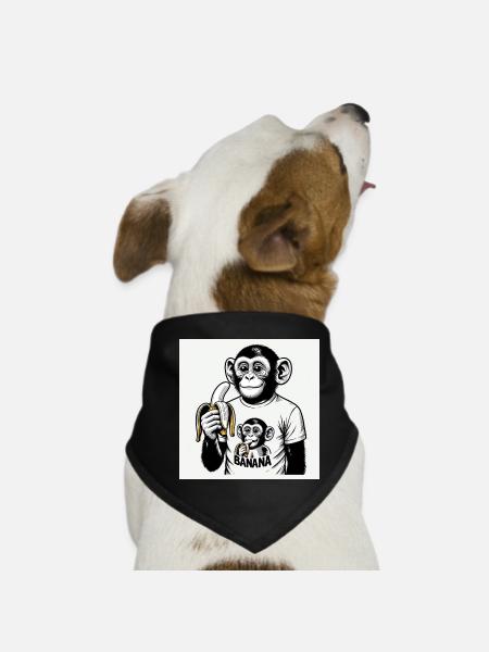 Ein Affe und seine Banane - Hunde-Bandana - Schwarz