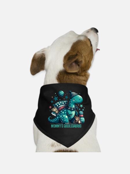 Câlin de maman câlin dinosaure cadeau - Bandana pour chien - noir - Devant