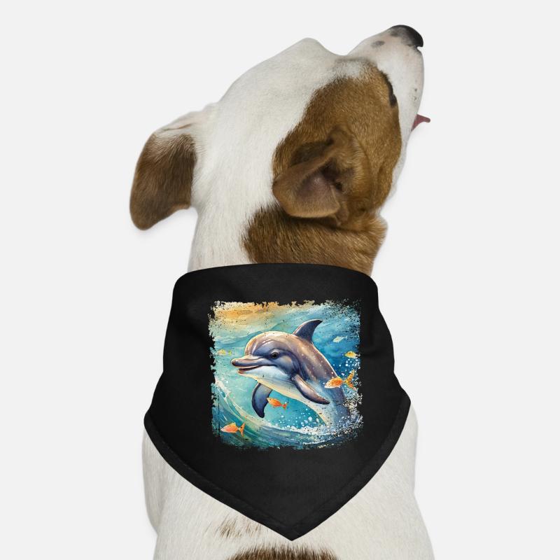 Niedlicher junger Delfin im Kinderbuchstil Hunde-Bandana
