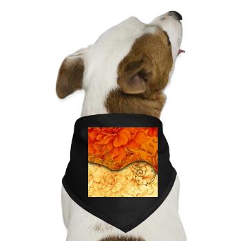Elegantes florales Design - Hunde-Bandana - Schwarz - Vorne