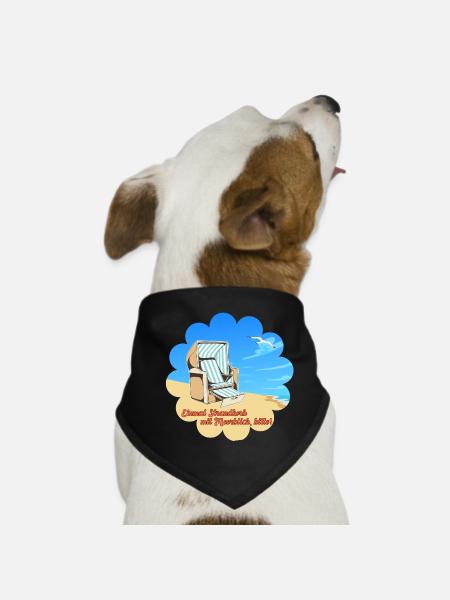 Strandkorb mit Meerblick Ferien Urlaub Erholung - Hunde-Bandana - Schwarz - Vorne