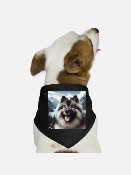 Joyeux Wolfspitz - Bandana pour chien - noir - Devant