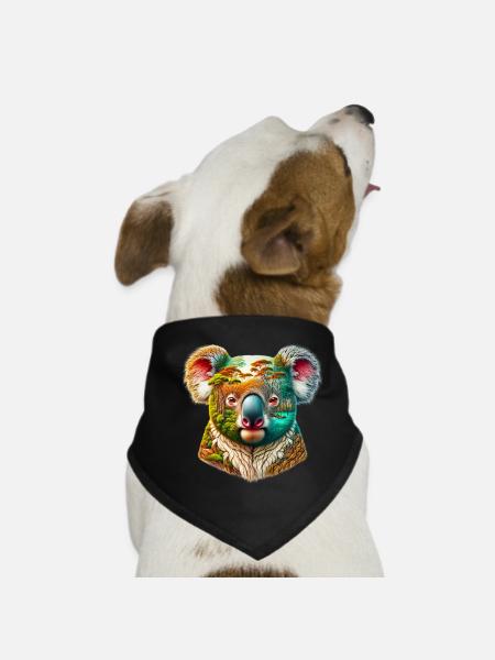 Koala - Dog Bandana - black - Front