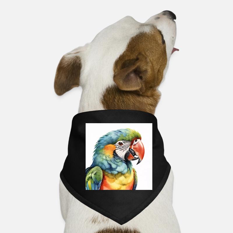 Watercolor macaw Dog Bandana