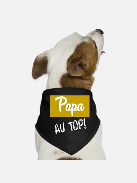 FATHER'S DAY. HAPPY FATHER'S DAY. DAD. HAPPY BIRTHDAY. - Dog Bandana - black - Front