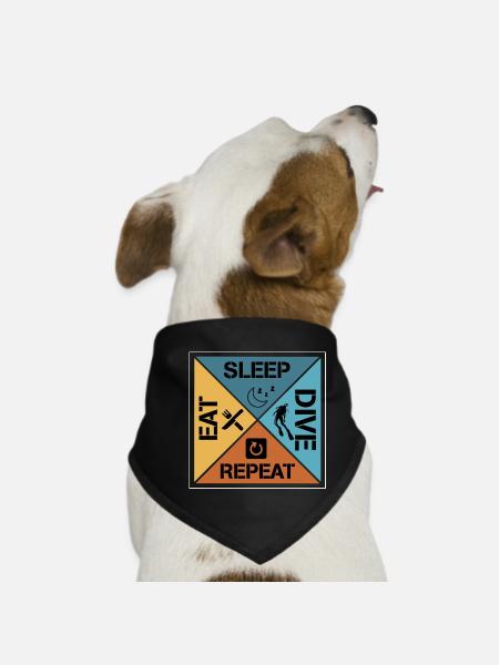 Eat sleep dive repeat - Hunde-Bandana - Schwarz - Vorne
