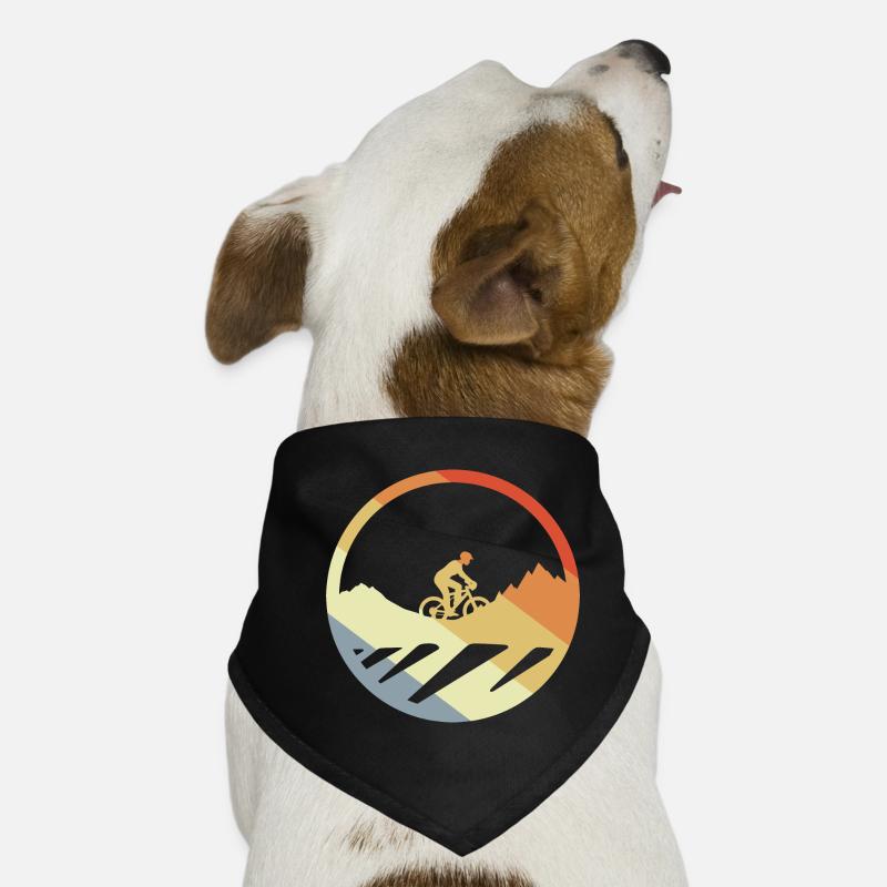 Mountain Biking Drawing Vintage Dog Bandana