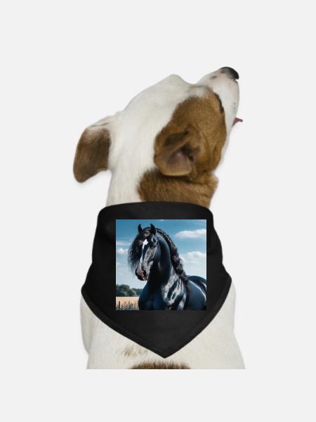 Elegance of the horse - Dog Bandana - black - Front