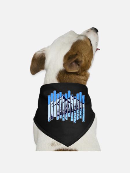 Ice Cold Mountain Winter Sports Skiing Ski Holiday - Dog Bandana - black - Front