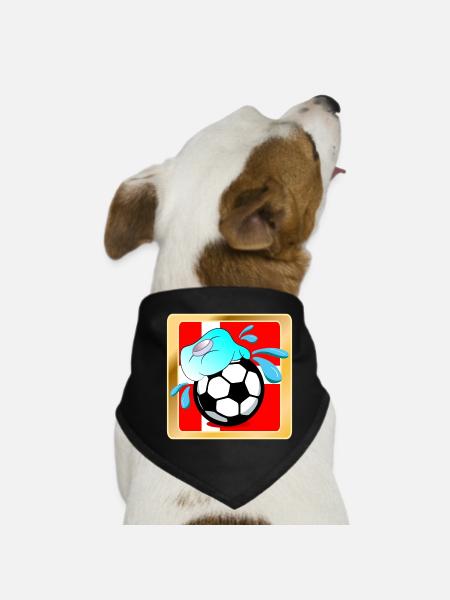 DÄNEMARK SOMMERHITZE FUßBALL - Hunde-Bandana - Schwarz - Vorne
