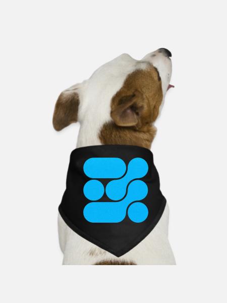 OCHOOO - Bleu turquoise - Bandana pour chien - noir - Devant