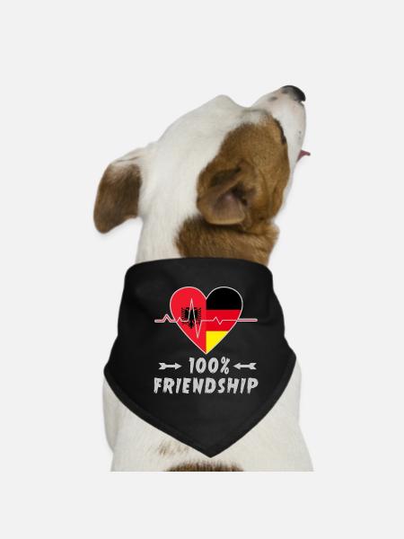 Albania and Germany 100% friendship - Dog Bandana - black - Front