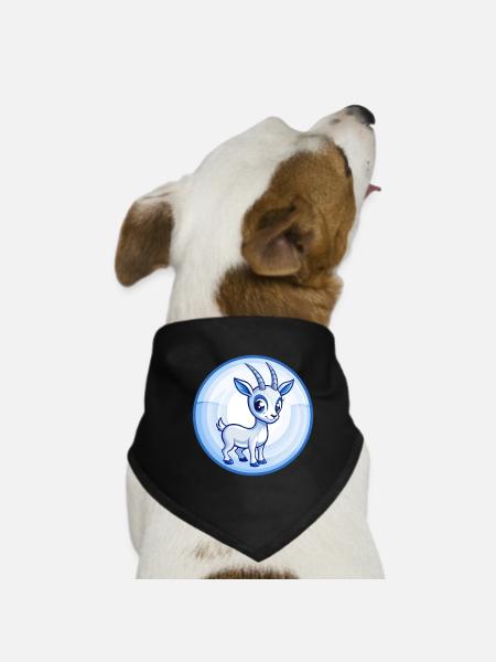 Antilope Blau Kawaii Cartoon Charakter Clipart Haustier - Hunde-Bandana - Schwarz - Vorne