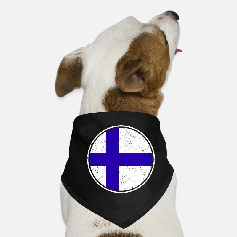 Drapeau finlandais — Style vieilli et en cercle Bandana pour chien