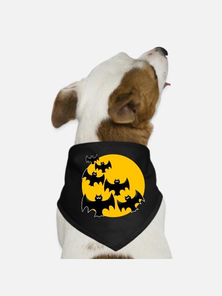 Chauves-souris d’Halloween - Bandana pour chien - noir - Devant