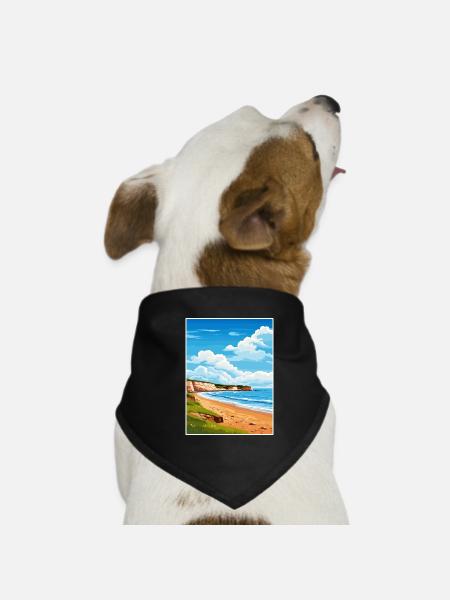 Affiche de voyage East Devon Aonb Souvenir Paint WPA - Bandana pour chien - noir - Devant