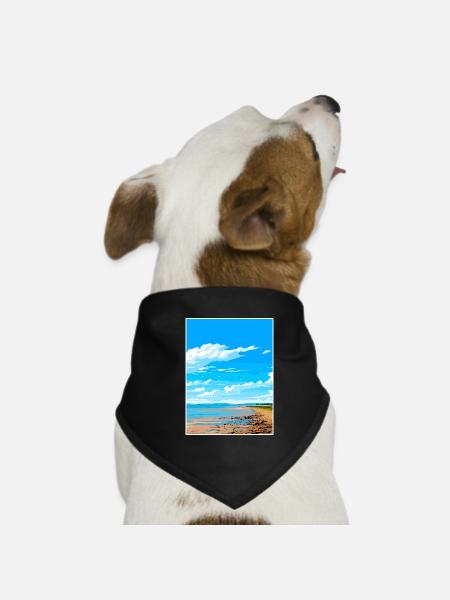 Solway Coast Aonb Affiche de voyage Souvenir Peinture WPA - Bandana pour chien - noir - Devant