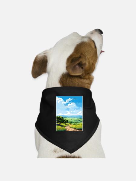 Quantock Hills Aonb Vintage Voyage Poster Souvenir - Bandana pour chien - noir - Devant