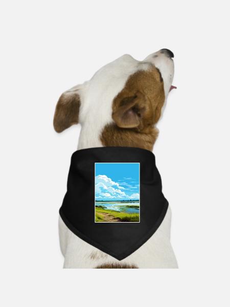 Strangford Lough Aonb Reiseposter Souvenir WPA - Hunde-Bandana - Schwarz - Vorne