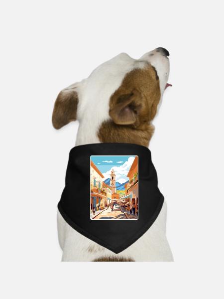 Salta Argentina Travel Poster Souvenir Paint WPA - Dog Bandana - black - Front