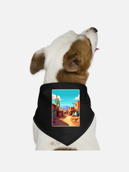 Jujuy Argentina Travel Poster Souvenir Paint WPA - Dog Bandana - black - Front