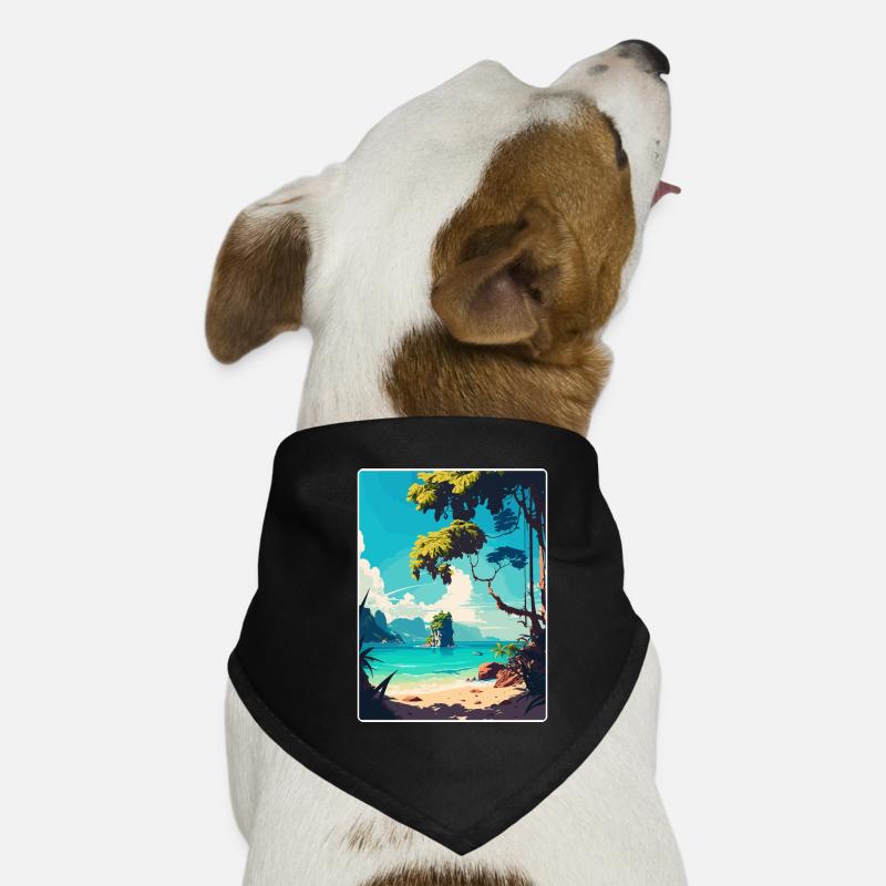 Phuket Thaïlande Affiche de voyage thaïlandaise Souvenir WPA Bandana pour chien