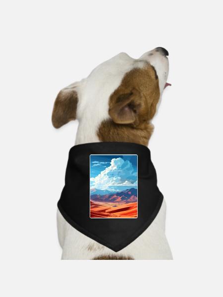 Great Sand Dunes Nationalpark Colorado Reisen WPA - Hunde-Bandana - Schwarz - Vorne
