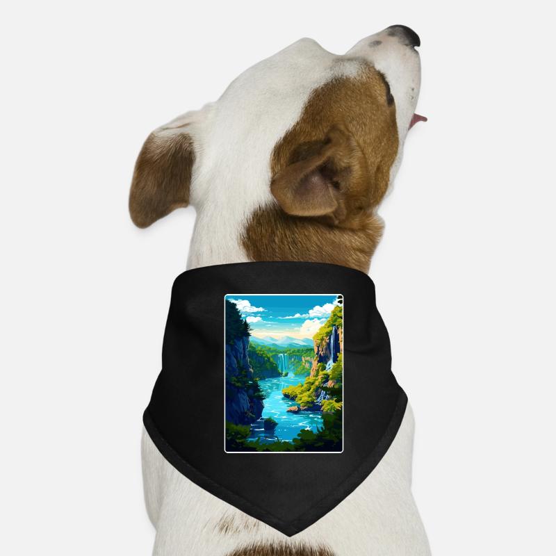 Plitvicer See Nationalpark Kroatien Reiseposter Hunde-Bandana