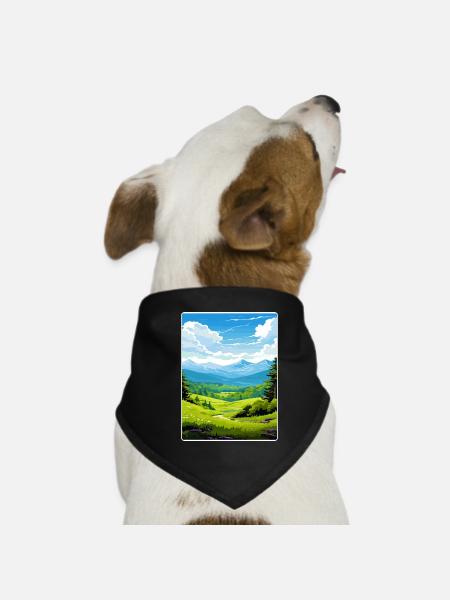 Affiche de voyage du parc national des Great Smoky Mountains - Bandana pour chien - noir - Devant