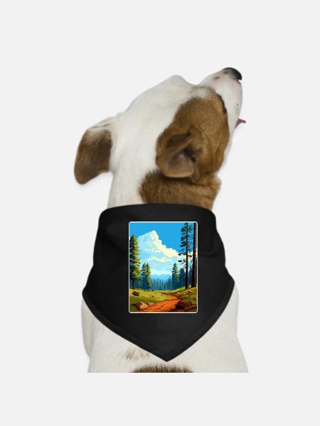 Affiche de voyage du parc national de Sequoia Kings Canyon - Bandana pour chien - noir - Devant