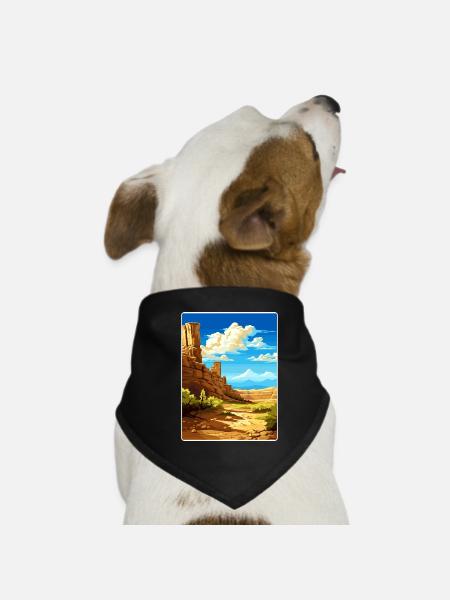 Mesa Verde Nationalpark Colorado Reiseposter - Hunde-Bandana - Schwarz - Vorne
