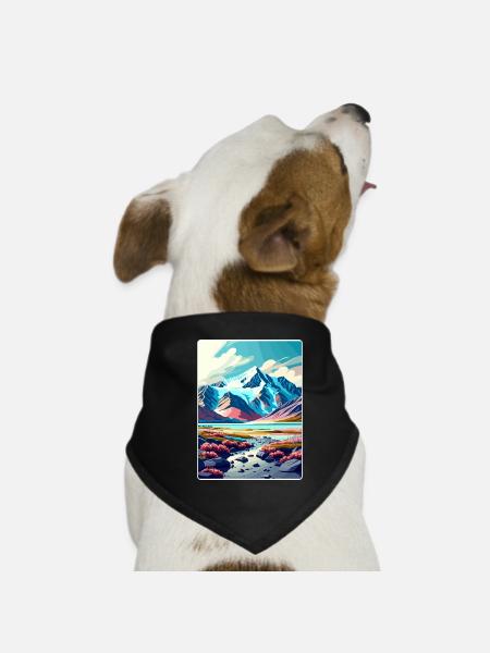 Wrangell St Elias National Park Travel Poster WPA - Dog Bandana - black - Front