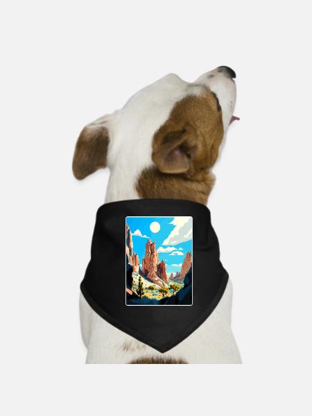 Pinnacles National Park California Travel Poster - Dog Bandana - black - Front