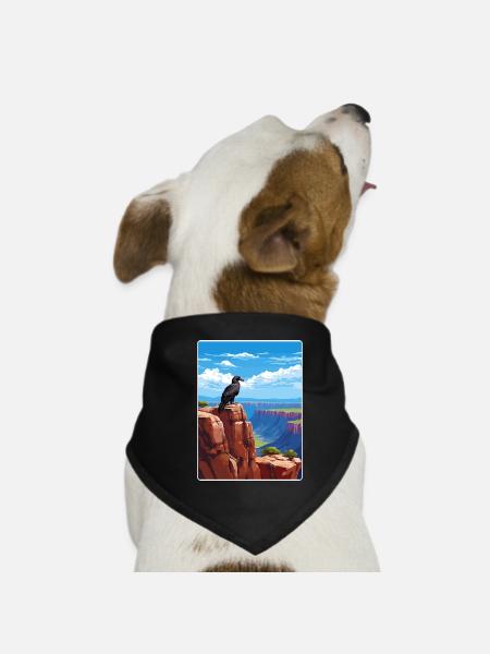 Grand Canyon National Park Arizona Travel Poster - Dog Bandana - black - Front