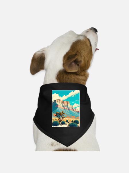 Guadalupe Mountains National Park Travel Poster - Dog Bandana - black - Front