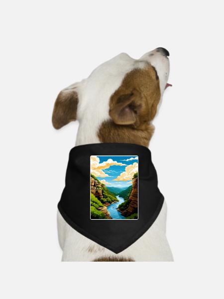 New River Gorge Nationalpark Reiseposter WPA - Hunde-Bandana - Schwarz - Vorne