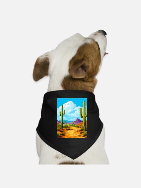Saguaro National Park Arizona Travel Poster WPA - Dog Bandana - black - Front