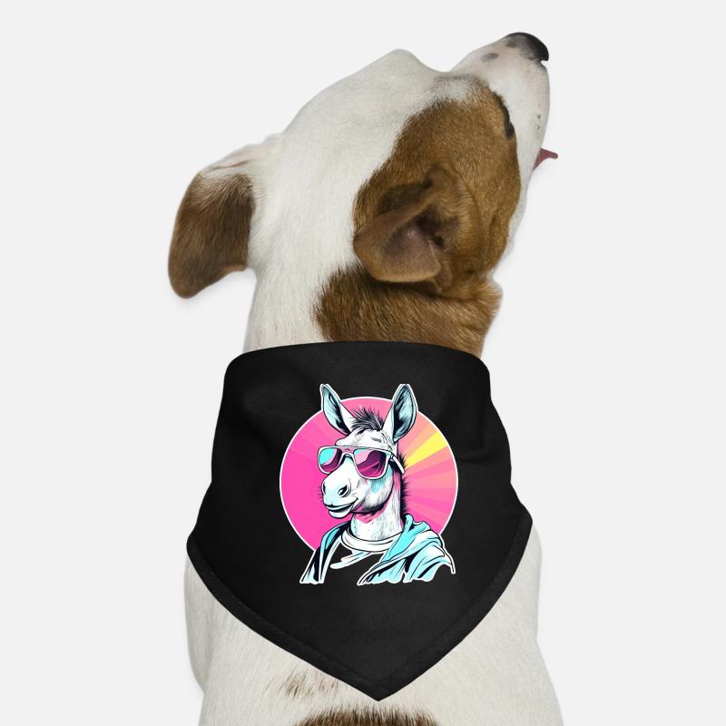 Pop Art Donkey with Sunglasses Pullover Hoodie Dog Bandana