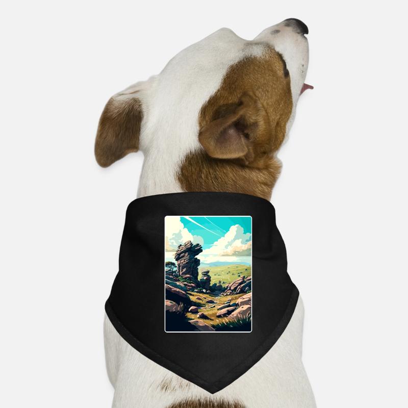Affiche de voyage du parc national de Dartmoor Souvenir WPA Bandana pour chien