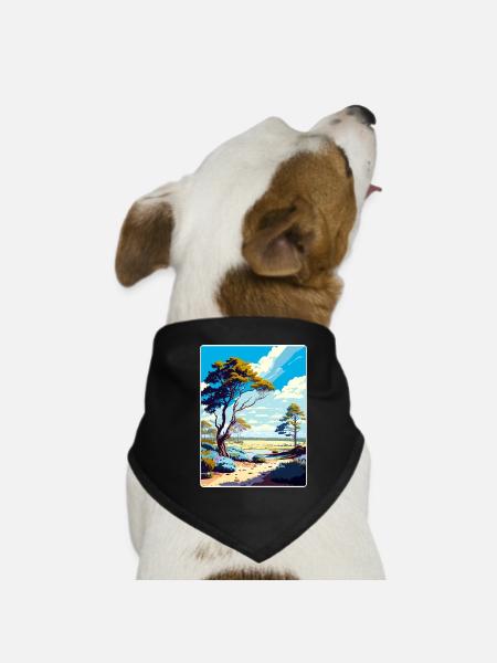 New Forest National Park Travel Poster Souvenir - Dog Bandana - black - Front