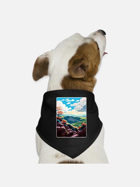 Shenandoah National Park Travel Poster Souvenir - Dog Bandana - black - Front