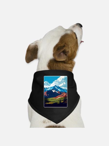 Denali Nationalpark Reiseposter Souvenir WPA - Hunde-Bandana - Schwarz - Vorne